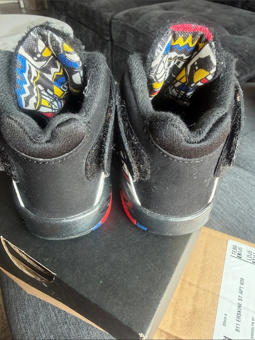 Jordan Toddler Black Sneakers with Red Accents